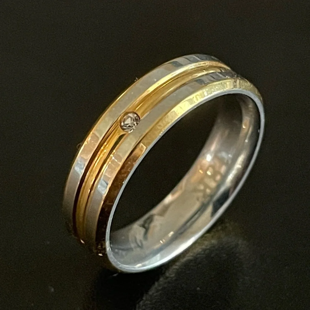 18k gold silver titanium ring size 9 - Picture 6 of 10
